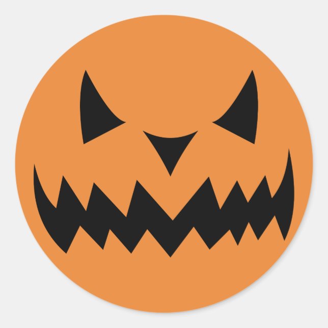 Halloween Pumpkin Face Classic Round Sticker (Front)