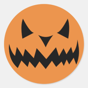 Halloween Pumpkin Face Classic Round Sticker