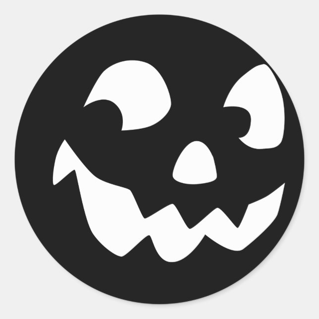 Halloween Pumpkin Face Classic Round Sticker (Front)