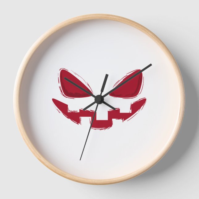 Halloween Pumpkin Face   Clock (Front)