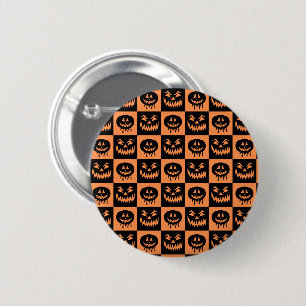 Halloween Pumpkin Face Ghost Spooky Pattern 6 Cm Round Badge