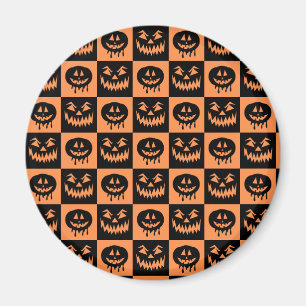 Halloween Pumpkin Face Ghost Spooky Pattern Magnet