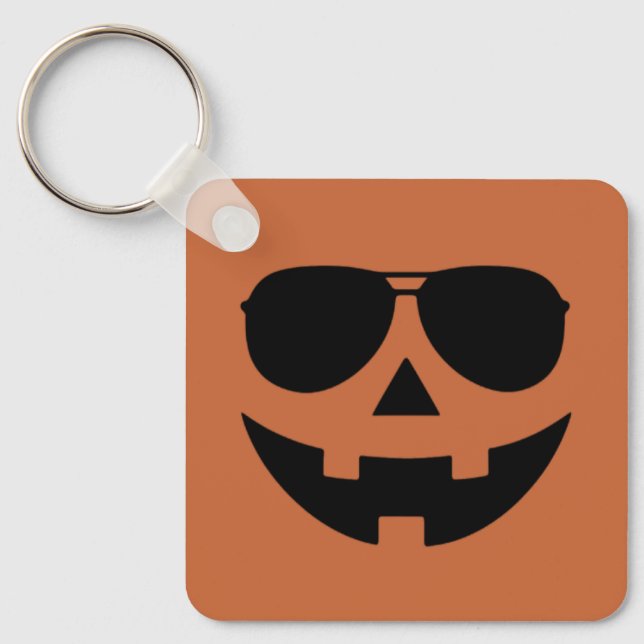 Halloween pumpkin Face Key Ring (Front)