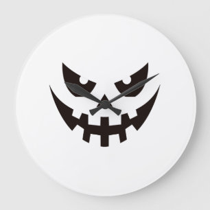Halloween Pumpkin Face  Large Clock