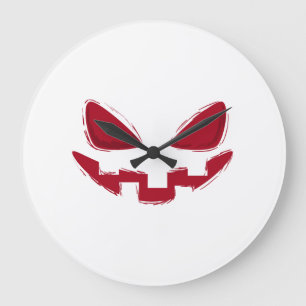 Halloween Pumpkin Face   Large Clock
