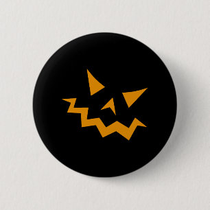 Halloween Pumpkin Face - Orange Horror 6 Cm Round Badge