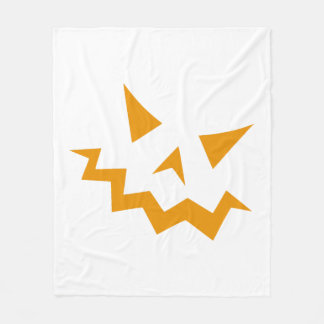 Halloween Pumpkin Face - Orange Horror Fleece Blanket