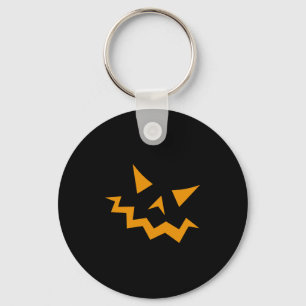 Halloween Pumpkin Face - Orange Horror Key Ring