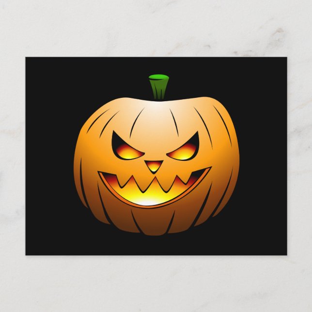 Halloween Pumpkin Face Postcard (Front)