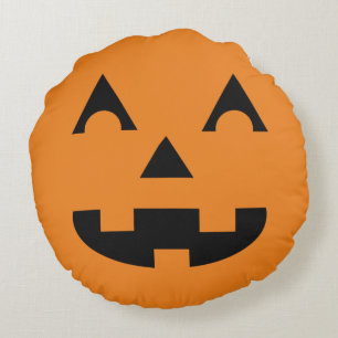 Halloween Pumpkin Face Round Cushion
