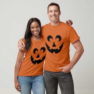 Halloween Pumpkin Face Screwball Graphics T-Shirt