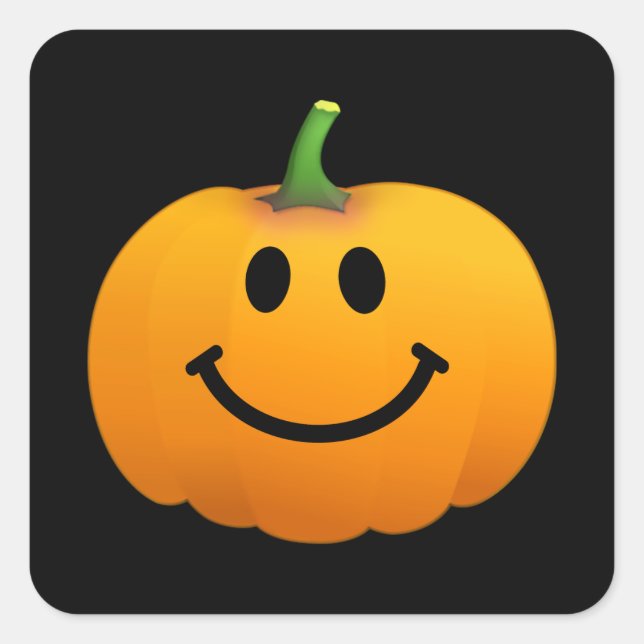 Halloween Pumpkin face Square Sticker (Front)