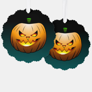 Halloween Pumpkin Face Tree Decoration Card
