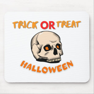 Halloween Pumpkin Face Trick or Treat Style Mouse Mat