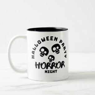 Halloween Pumpkin Face Trick or Treat Style Two-Tone Coffee Mug