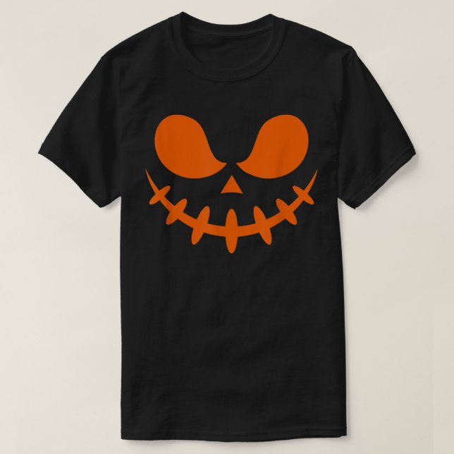 Halloween Pumpkin Face  Women Men Kids Funny Hallo T-Shirt (Design Front)