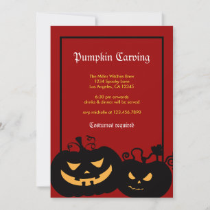 Halloween Pumpkin Faces Party Invitation