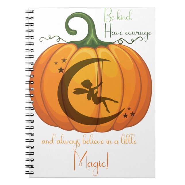 Halloween Pumpkin Fairy design Notebook (Front)