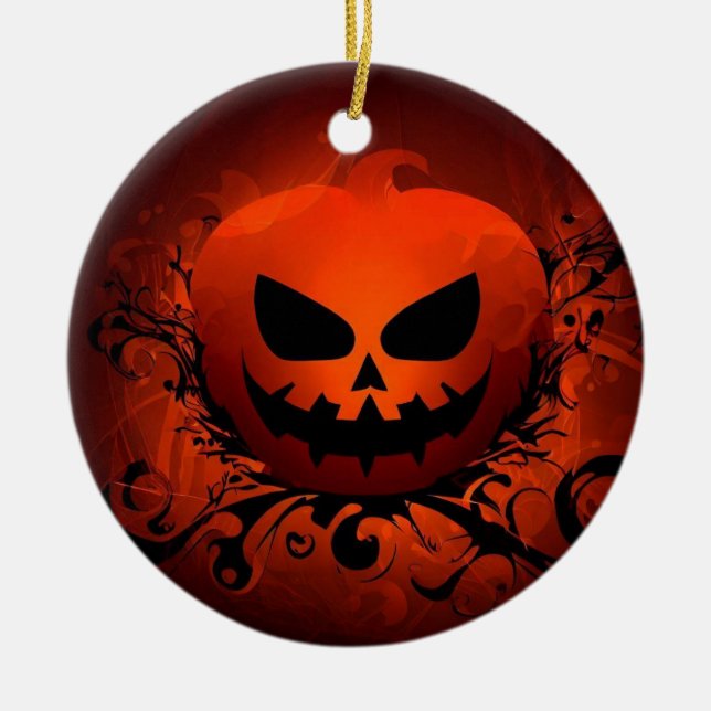Halloween/Pumpkin/fall/autumn Ceramic Tree Decoration (Front)