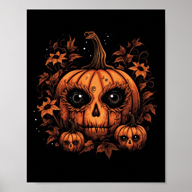 Halloween Pumpkin Fall Thanksgiving Autumn 1 Poster (Front)