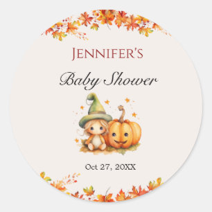 Halloween Pumpkin Fall Thanksgiving Baby Shower Classic Round Sticker