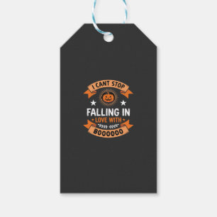 Halloween Pumpkin Falling In Love Gift Tags