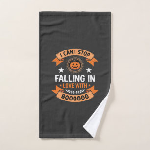 Halloween Pumpkin Falling In Love Hand Towel