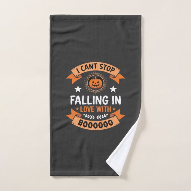 Halloween Pumpkin Falling In Love Hand Towel (Hand Towel)