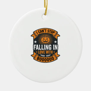 Halloween Pumpkin Falling In Love Vintage Shirt De Ceramic Tree Decoration