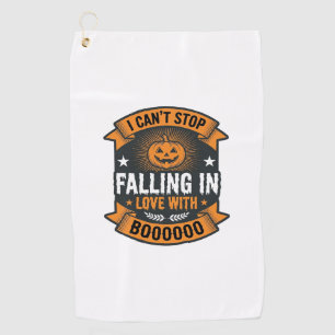 Halloween Pumpkin Falling In Love Vintage Shirt De Golf Towel