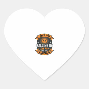 Halloween Pumpkin Falling In Love Vintage Shirt De Heart Sticker