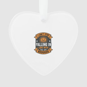 Halloween Pumpkin Falling In Love Vintage Shirt De Ornament