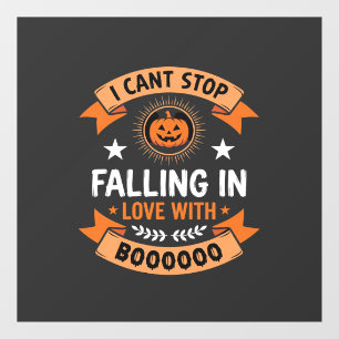 Halloween Pumpkin Falling In Love Window Cling