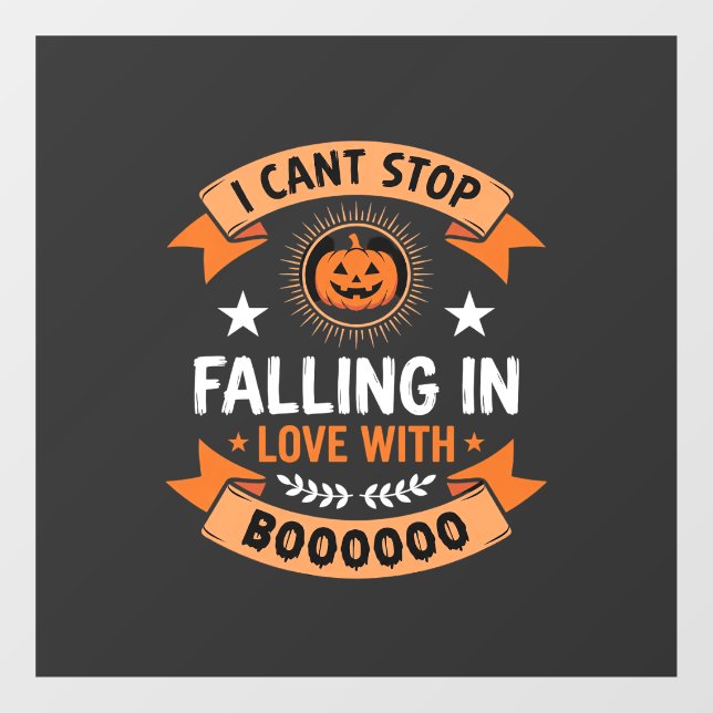 Halloween Pumpkin Falling In Love Window Cling (Sheet)