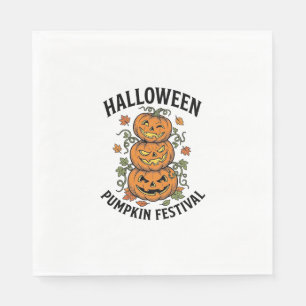 Halloween Pumpkin Festival Vintage Jack O Lantern Napkin