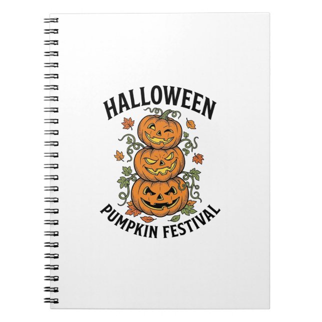 Halloween Pumpkin Festival Vintage Jack O Lantern  Notebook (Front)