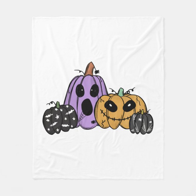 Halloween Pumpkin                                Fleece Blanket (Front)