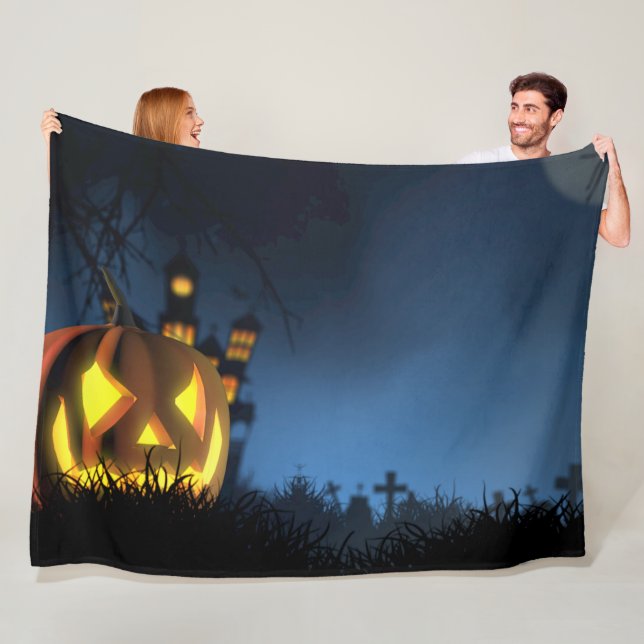 HALLOWEEN PUMPKIN FLEECE BLANKET (In Situ)