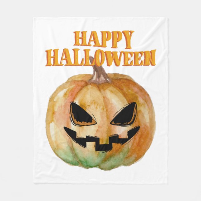 Halloween - Pumpkin Fleece Blanket (Front)