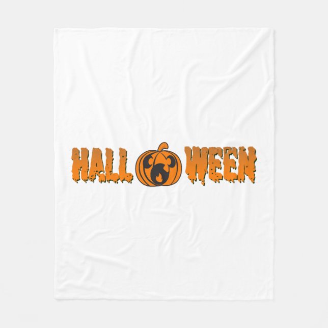 Halloween Pumpkin                         Fleece Blanket (Front)