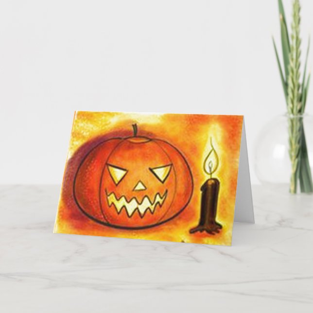 Halloween pumpkin Folded Greeting Card (Front)