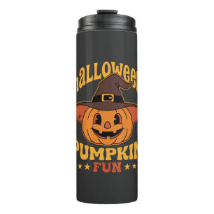 Halloween Pumpkin Fun Witch Hat Cartoon Thermal Tumbler