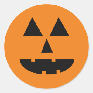 Halloween pumpkin. Funny black orange Jack lantern Classic Round Sticker