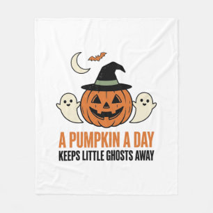 Halloween Pumpkin Funny Ghost Vintage Quote_1 Fleece Blanket