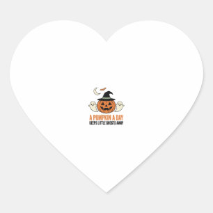 Halloween Pumpkin Funny Ghost Vintage Quote_1 Heart Sticker
