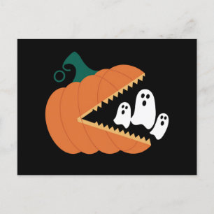 Halloween Pumpkin Funny Ghosts Boys Kids  Postcard