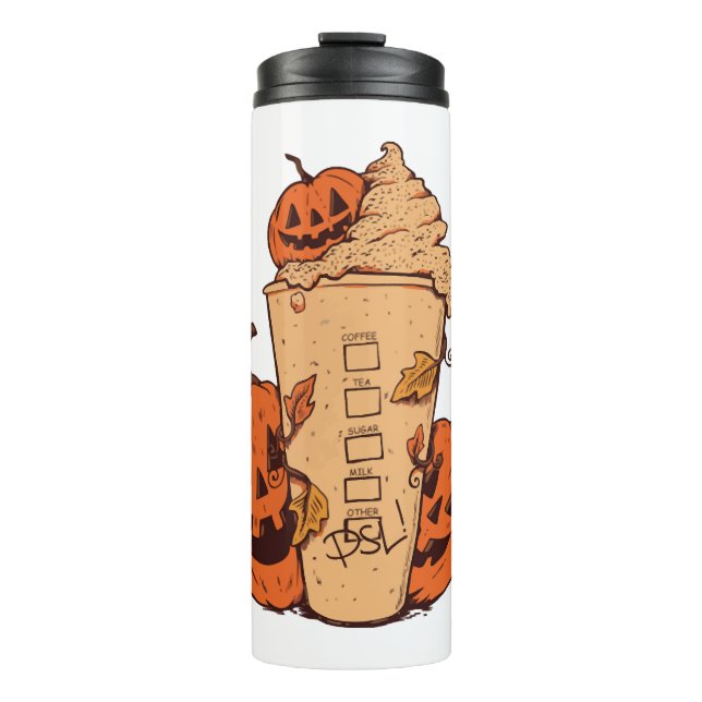 Halloween Pumpkin Funny Halloween Pumpkin Thermal Tumbler (Front)