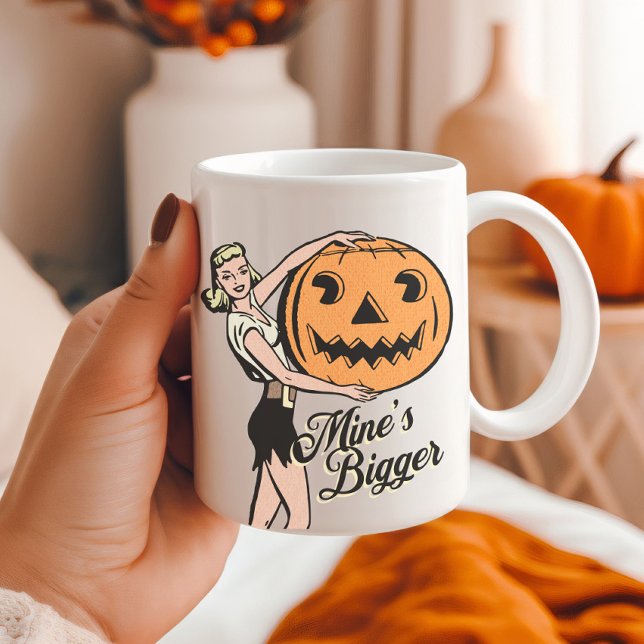 Halloween Pumpkin Funny Retro Orange Mines Bigger Coffee Mug (Creator Uploaded)