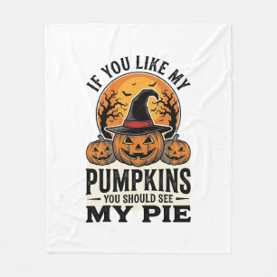 Halloween Pumpkin Funny Vintage Pie Quote_1 Fleece Blanket