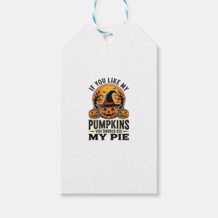Halloween Pumpkin Funny Vintage Pie Quote_1 Gift Tags